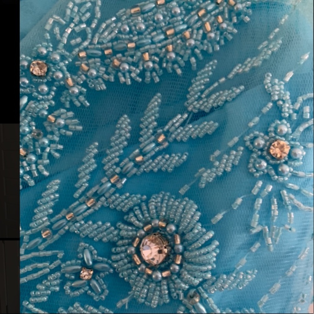 Blue Sherri hill beaded prom dress - Picture 4 of 5